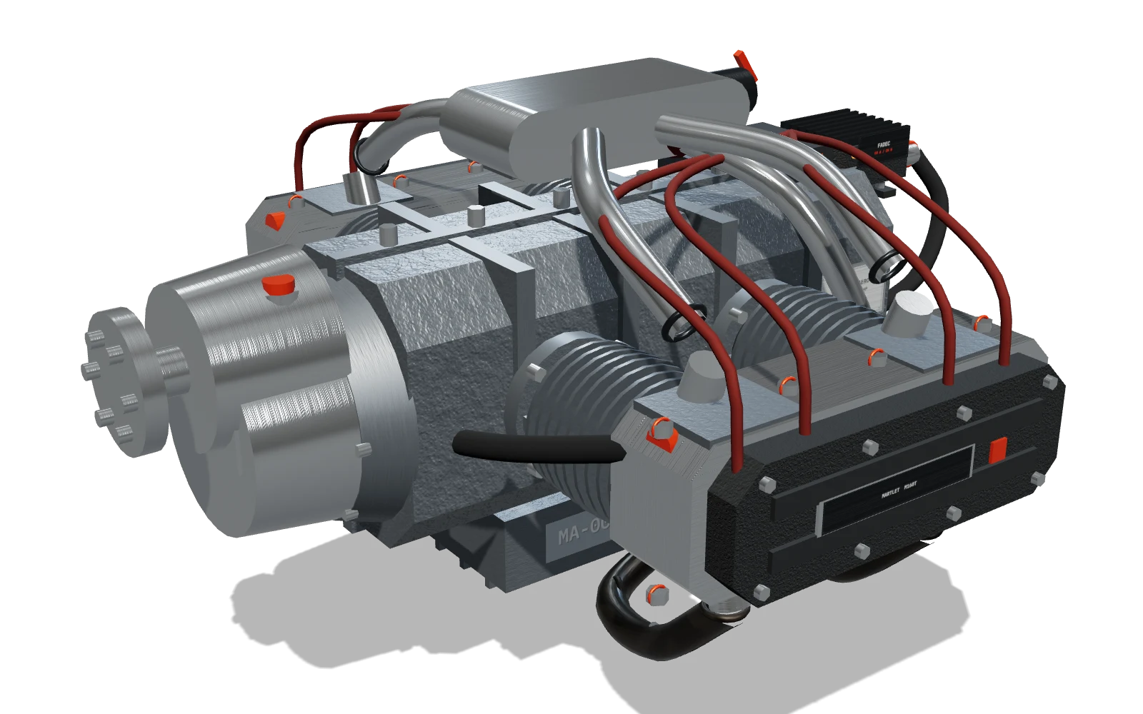M160T shot low and close under a single hard key light, identification plate and cast part numbers legible